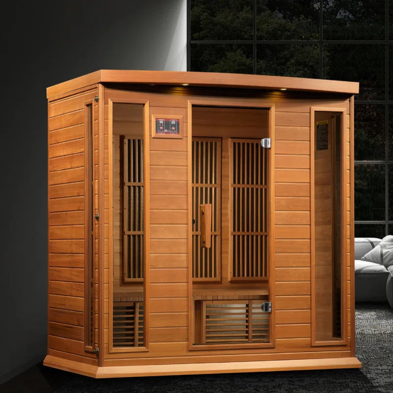Maxxus Pure Tech Dynamic Infrared Saunas 4 - Person Indoor Bluetooth Compatible FAR Infrared Sauna in Cedar