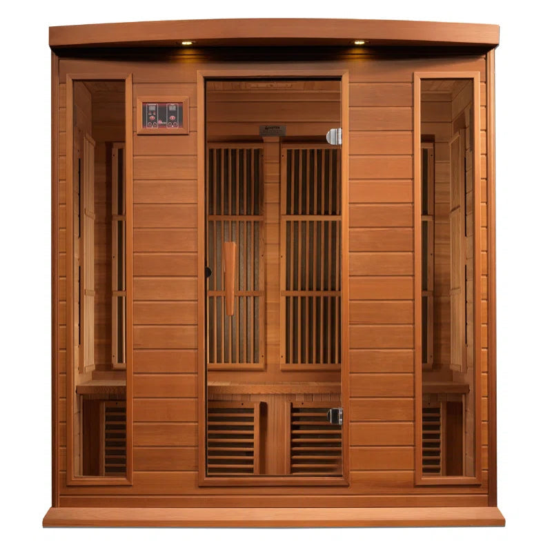 Maxxus Pure Tech Dynamic Infrared Saunas 4 - Person Indoor Bluetooth Compatible FAR Infrared Sauna in Cedar